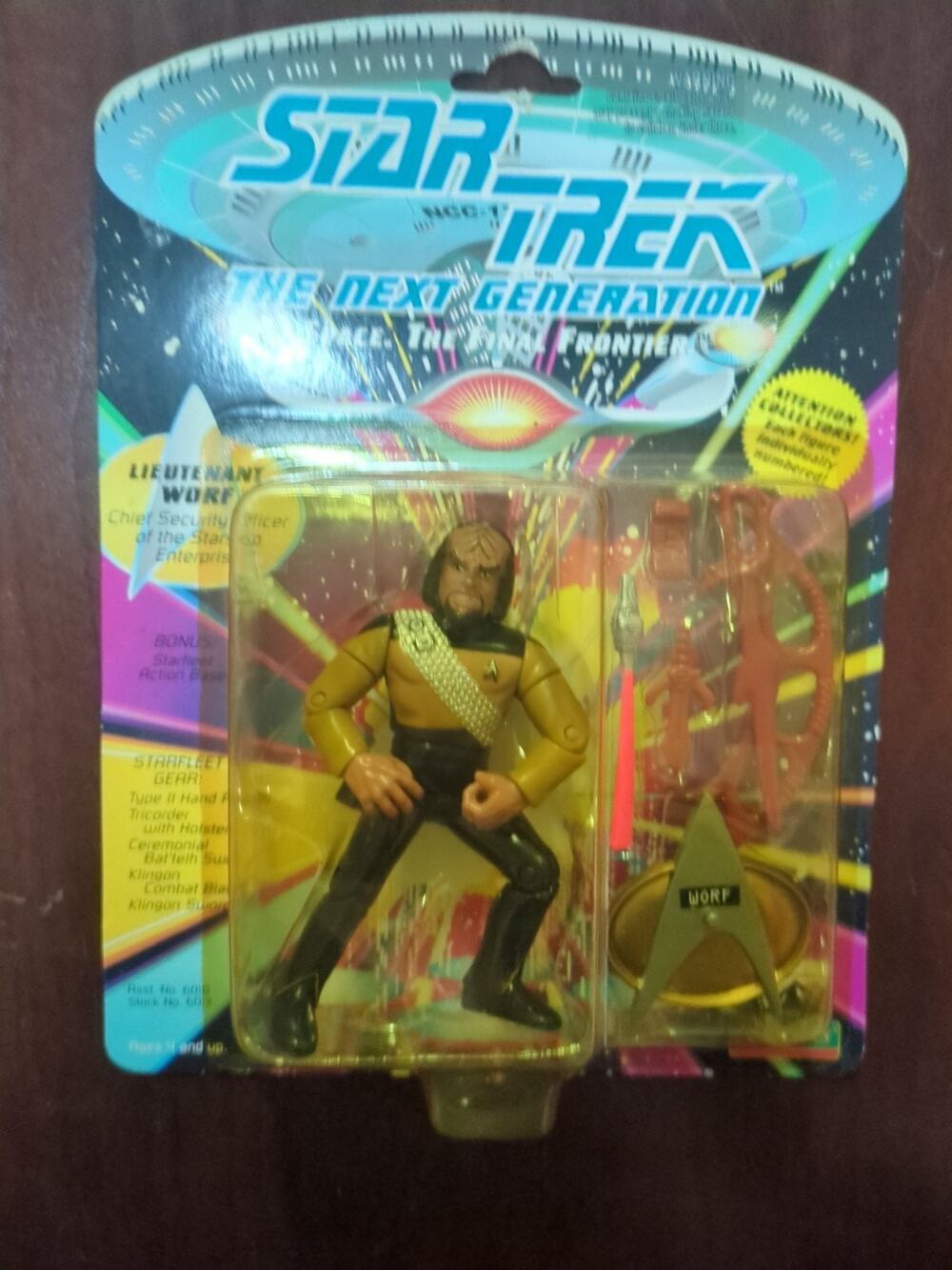 Star Trek 1992 Playmates Action Figure: Lieutenant Worf (Gold Uniform)